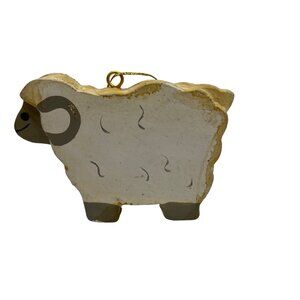 Handmade Wooden Sheep Ornament With Golden String A587